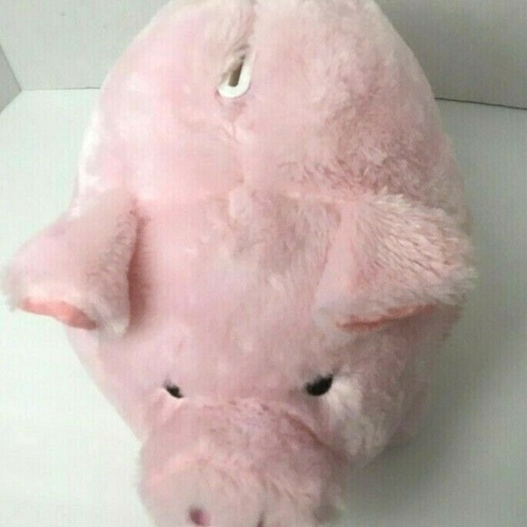 Jumbo Large Cute Plush PINK Piggy Bank 13" long 10 - Picture 2 of 6